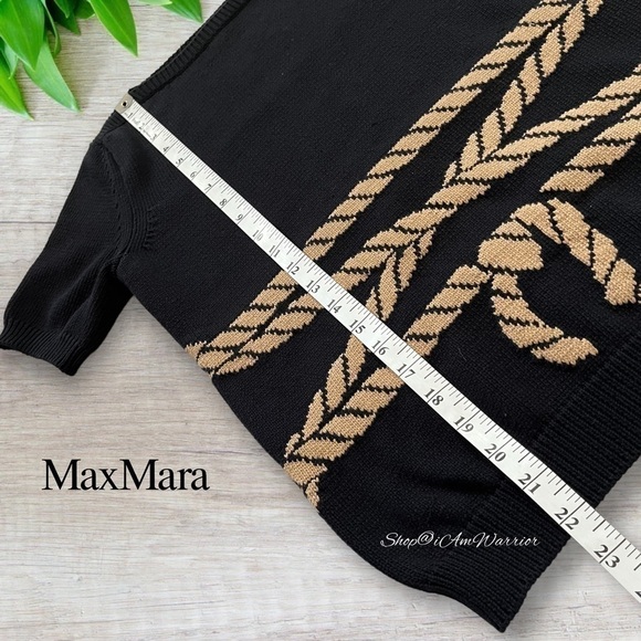MaxMara cotton knotted rope motif boatneck short sleeve sweater *shop@iamwarrior - Picture 9 of 11